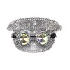 Malltop Festival Wear Silver Sequin Rhinestone Hat With Spiked Goggles