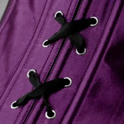 Malltop Dark Purple Satin Overbust Corset