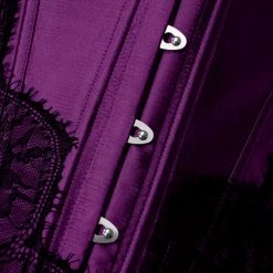 Malltop Dark Purple Satin Overbust Corset