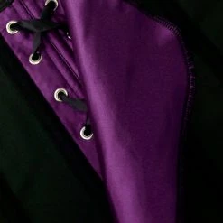 Malltop Dark Purple Satin Overbust Corset