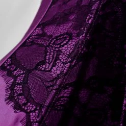 Malltop Dark Purple Satin Overbust Corset