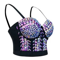 Malltop Purple Jewelled Bralette Festival Wear