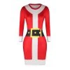 Hurly-Burly Celebrations Printed Santa Bodycon Dress