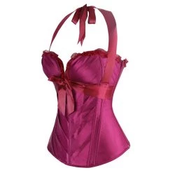 Malltop Corsets Magenta Sweetheart Halter-Neck Corset