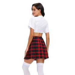 Hurly-Burly School Girl Costume With Tie Top Lingerie