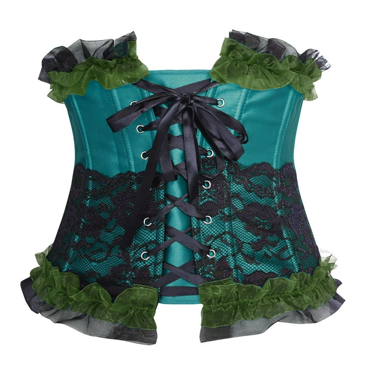 Malltop Corsets Turquoise And Black Lace Underbust 4 Malltop Corsets Turquoise And Black Lace Underbust