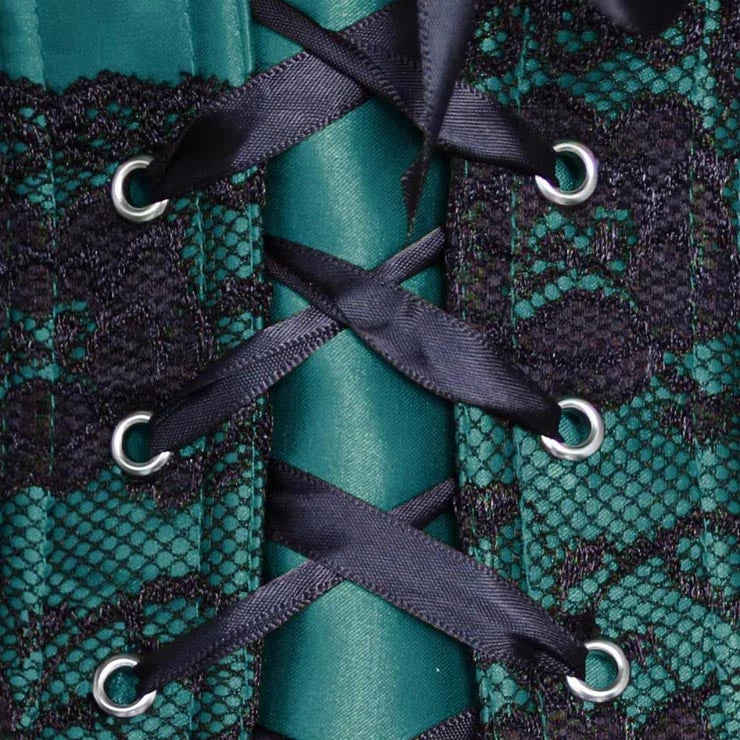 Malltop Corsets Turquoise And Black Lace Underbust 6 Malltop Corsets Turquoise And Black Lace Underbust