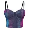Malltop Metallic Blue Purple Shift Glitter Bralette