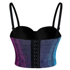 Malltop Metallic Blue Purple Shift Glitter Bralette