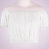 Malltop Cropped White Puffy Sleeved Top