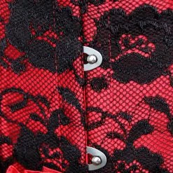 Malltop Red And Black Lace Underbust