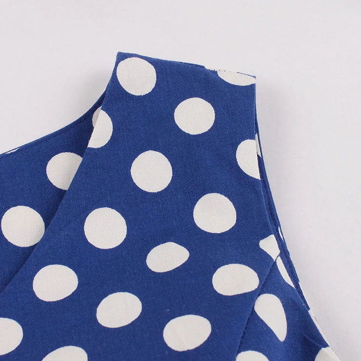 Malltop Blue And White Polka Dot 50's Dress 6 Malltop Blue And White Polka Dot 50's Dress