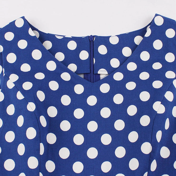 Malltop Blue And White Polka Dot 50's Dress 5 Malltop Blue And White Polka Dot 50's Dress