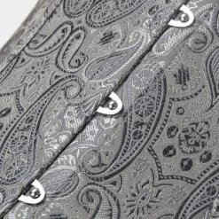 Malltop Corsets Steel Boned Grey Jacquard Underbust