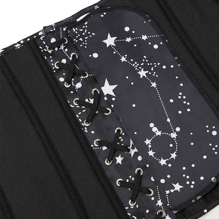 Malltop Corsets Black And Silver Star Steel Boned Corset 7 Malltop Corsets Black And Silver Star Steel Boned Corset