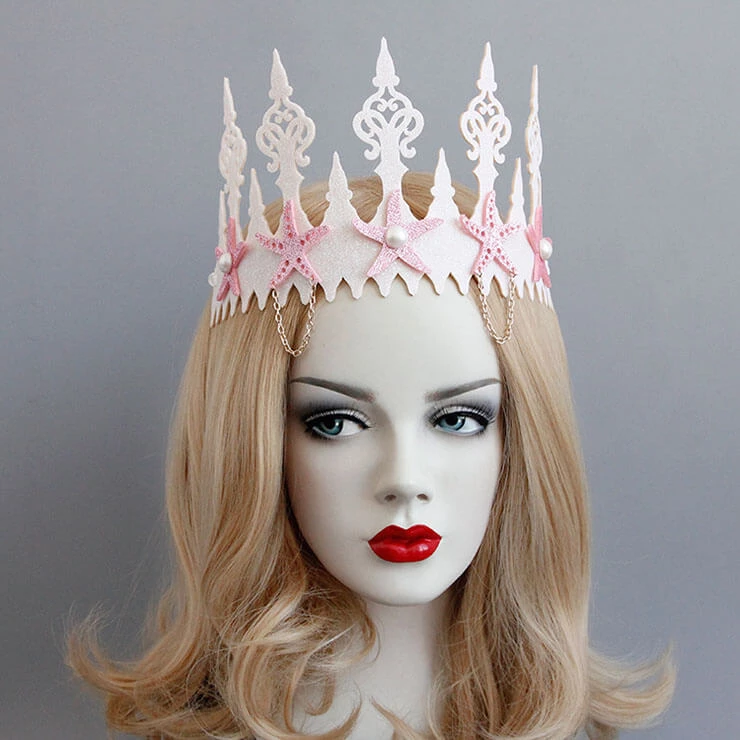 Malltop Headbands Pink Mermaid Starfish Crown 3 Malltop Headbands Pink Mermaid Starfish Crown