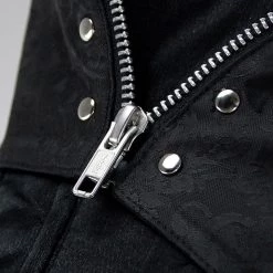 Malltop Black Jacquard Steel Boned Corset With Zip 7 Malltop Black Jacquard Steel Boned Corset With Zip