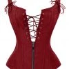 Malltop Burgundy Strappy Corset With Zip