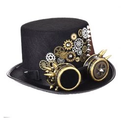 Malltop Steampunk Spikes & Cogs Goggles Hat (JJ)