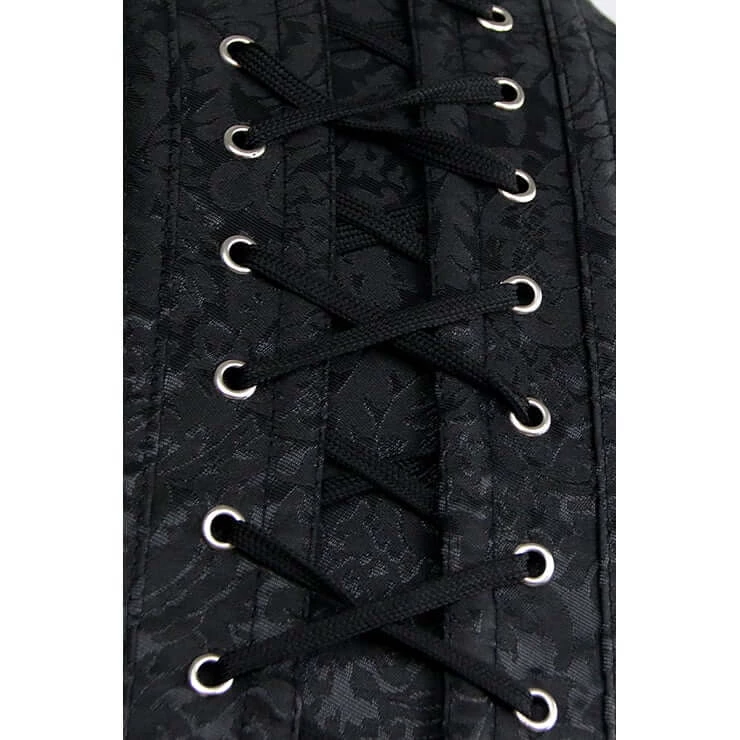 AnneCart Overbust Corsets Black Jacquard Pirate Steampunk Corset Vest