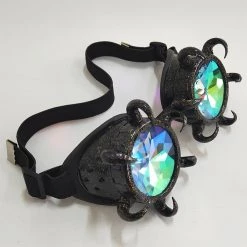 Malltop Steampunk Black Kaleidoscope Goggles With Curved Spikes 9 Malltop Steampunk Black Kaleidoscope Goggles With Curved Spikes