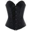 AnneCart Black Glittery Overbust Corset Corsets