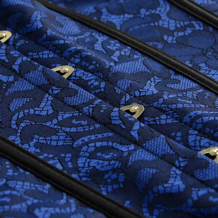 Malltop Corsets Blue Lace Overlay Overbust Corset 5 Malltop Corsets Blue Lace Overlay Overbust Corset