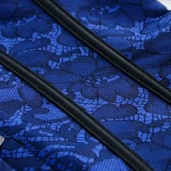 Malltop Corsets Blue Lace Overlay Overbust Corset 10 Malltop Corsets Blue Lace Overlay Overbust Corset
