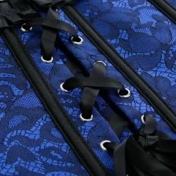 Malltop Corsets Blue Lace Overlay Overbust Corset 11 Malltop Corsets Blue Lace Overlay Overbust Corset