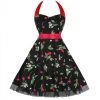 Malltop Black Halterneck Cherry 50's Dress Dresses