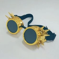 Malltop Gold Steampunk Goggles With Spikes