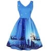 Malltop Christmas Snowy Night Flared Dress Dresses