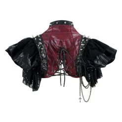 Malltop Gothic Red And Black Steampunk Shrug Outerwear