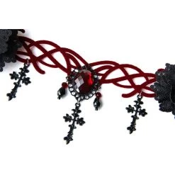 Malltop Black Gothic Red Gem Hair Ornament