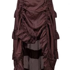 Malltop Brown High-Low Steampunk Skirt