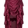 Malltop Wine Red High-Low Steampunk Skirt Skirts 1 Malltop Wine Red High-Low Steampunk Skirt Skirts