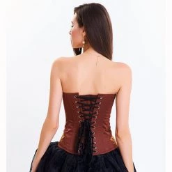 Malltop Brown Classic Floral Mustard Corset