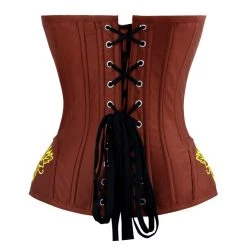 Malltop Brown Classic Floral Mustard Corset