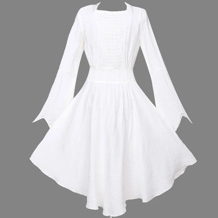 Malltop White Renaissance Bell Sleeve Dress 4 Malltop White Renaissance Bell Sleeve Dress