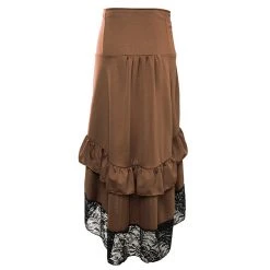 Malltop Brown & Black Lace Steampunk Skirt 11 Malltop Brown & Black Lace Steampunk Skirt