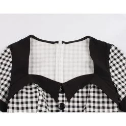 Malltop Plus Size Vintage Black And White Check Dress
