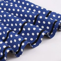 Malltop Plus Size Royal Blue Retro Polka Dot Dress