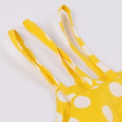 Malltop Yellow Summer Polka Dot Dress Plus Size