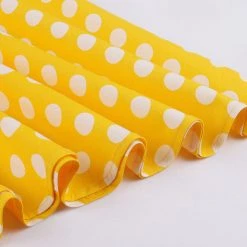 Malltop Yellow Summer Polka Dot Dress Plus Size
