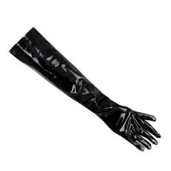 Malltop Extra Long Black Wet Look Gloves