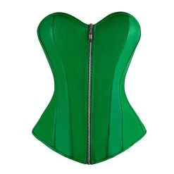 Malltop Green Wet Look Corset Corsets