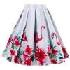 Malltop Skirts 1950’s Floral Flamingo Print Circle Skirt