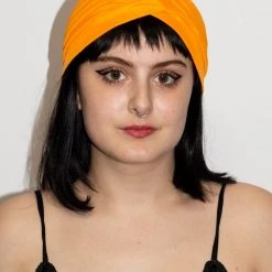 Jacky Wang Orange Turban Hair Accessories