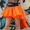 Thailand Women's Orange Flare Bustle Skirt
