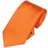 AnneCart Orange Satin Skinny Neck Tie